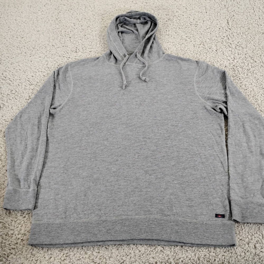 Faherty Hoodie Mens XL Gray Sunwashed Slub Cotton Soft Pullover Beach Walking